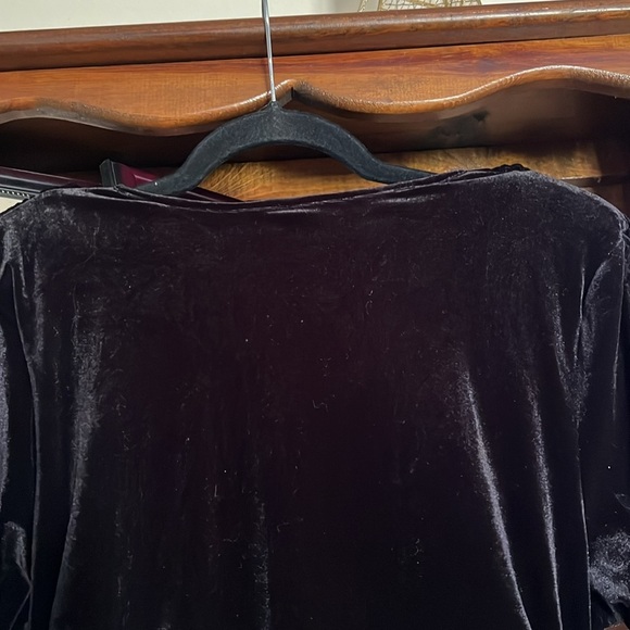 S H E I N Solid Black Velour Long Sleeve Mermaid Style Dress, Size 1XL(14), EUC. - Picture 11 of 12